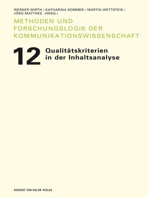 cover image of Qualitätskriterien in der Inhaltsanalyse